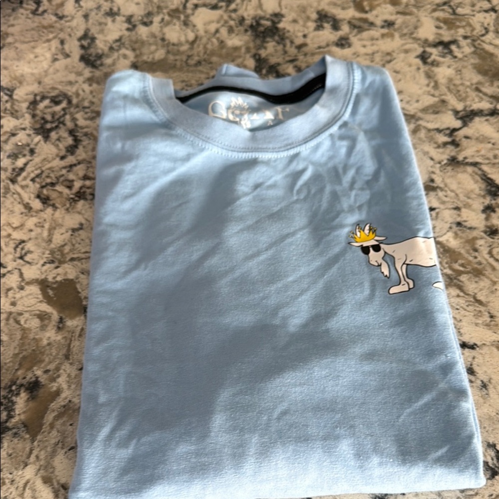 Blue Shirt with Goat USA Design